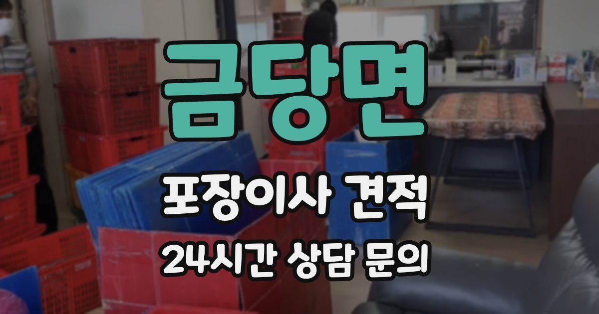 금당면 포장이사 견적