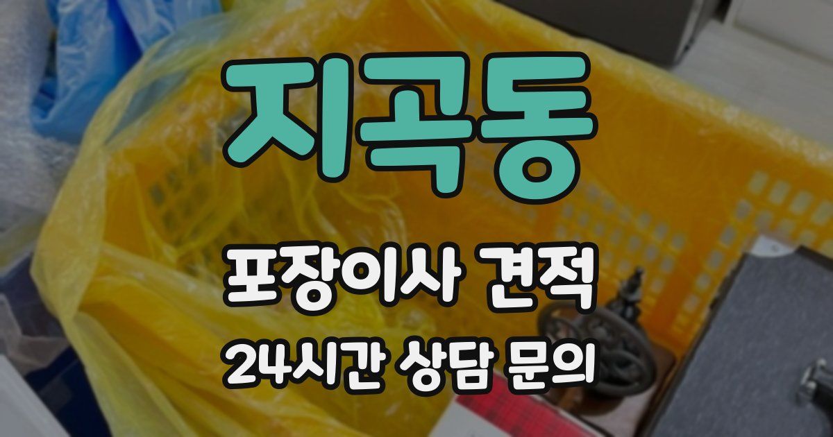 지곡동 포장이사 견적