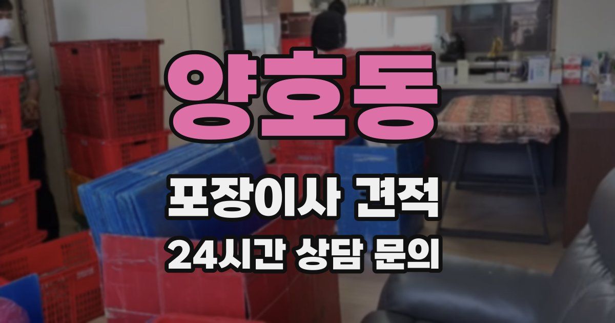 양호동 포장이사 견적