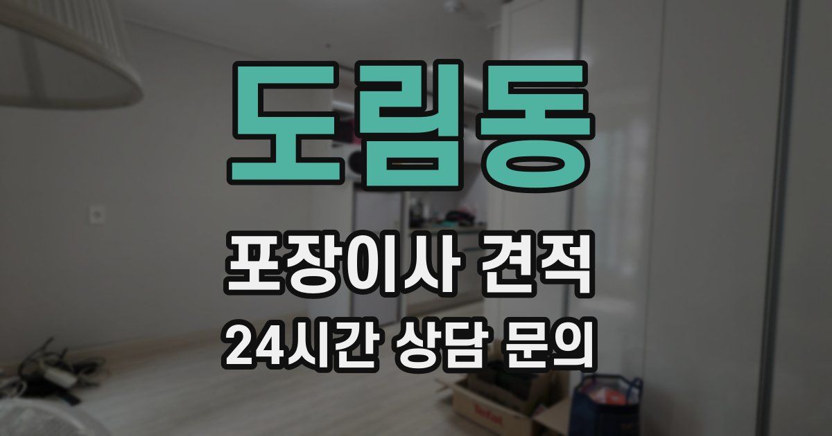 도림동 포장이사 견적