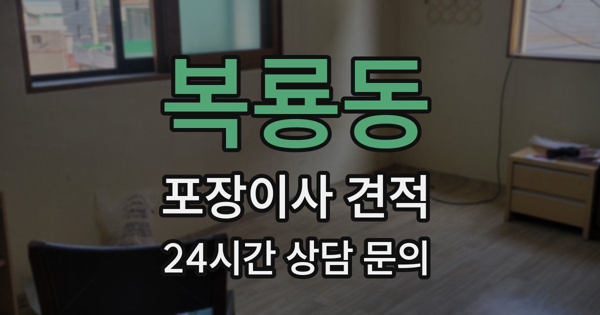 복룡동 포장이사 견적