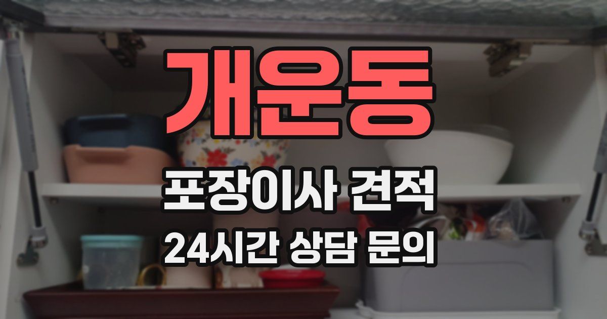 개운동 포장이사 견적