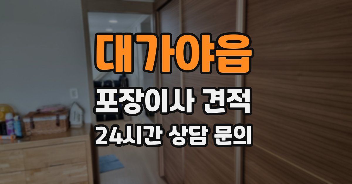 대가야읍 포장이사 견적