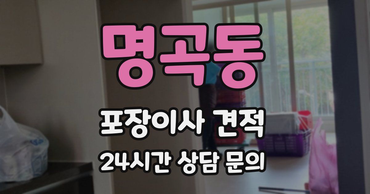 명곡동 포장이사 견적