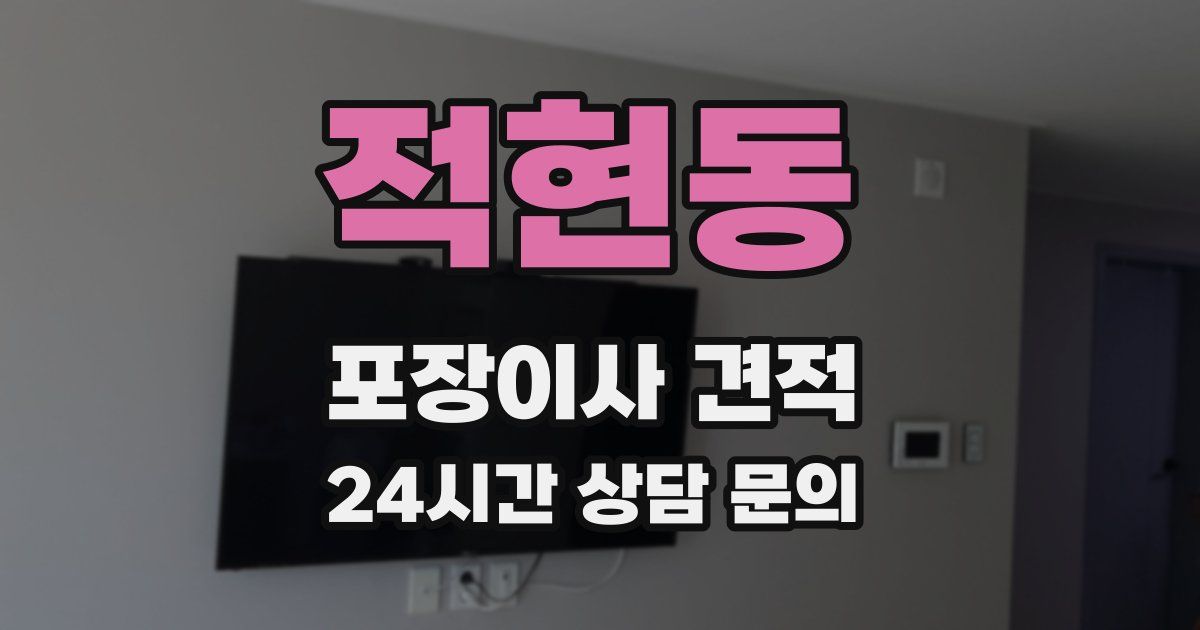 적현동 포장이사 견적