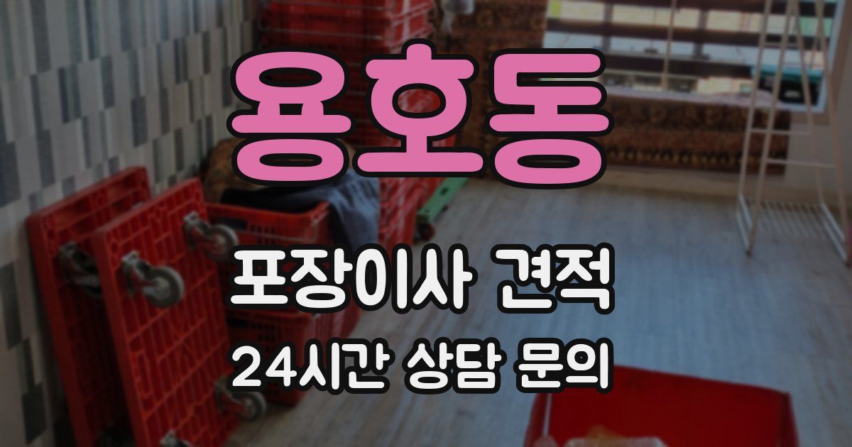 용호동 포장이사 견적