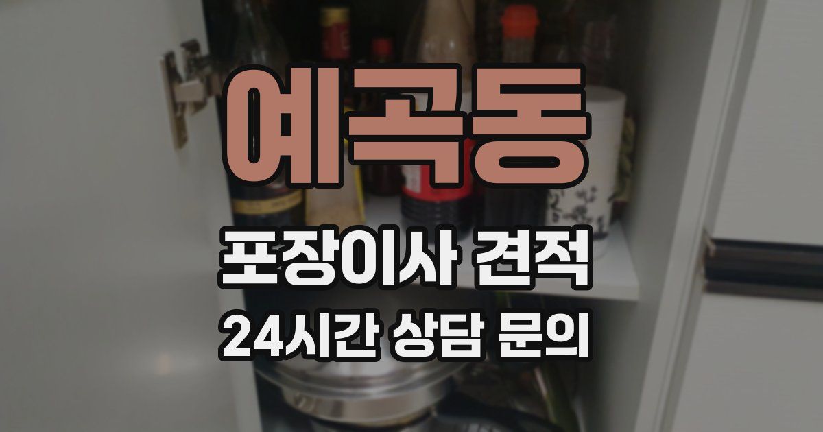 예곡동 포장이사 견적