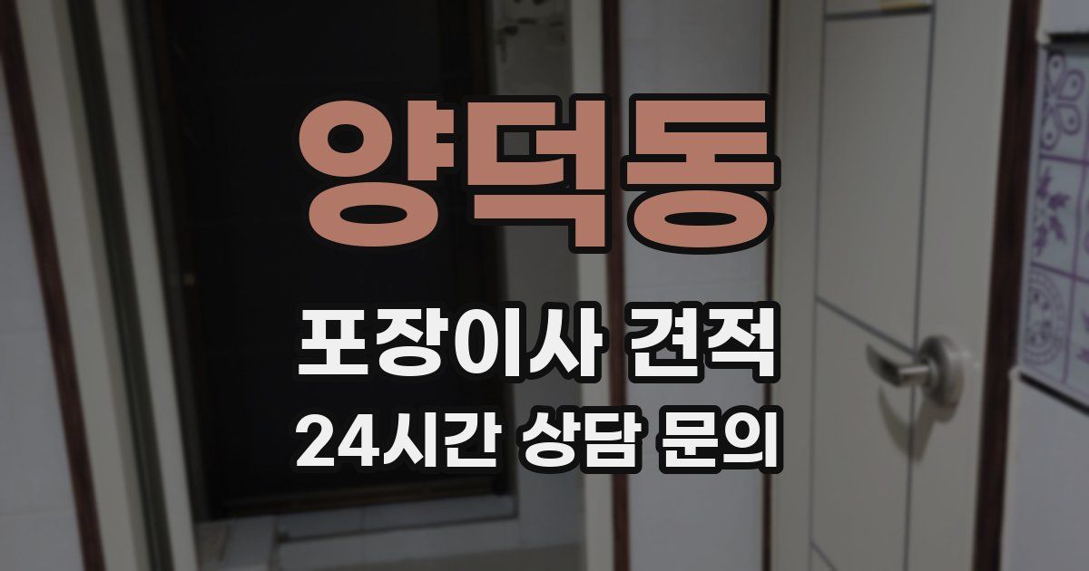 양덕동 포장이사 견적
