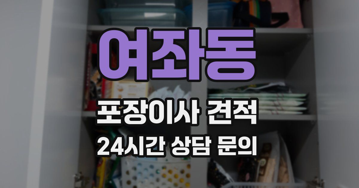 여좌동 포장이사 견적