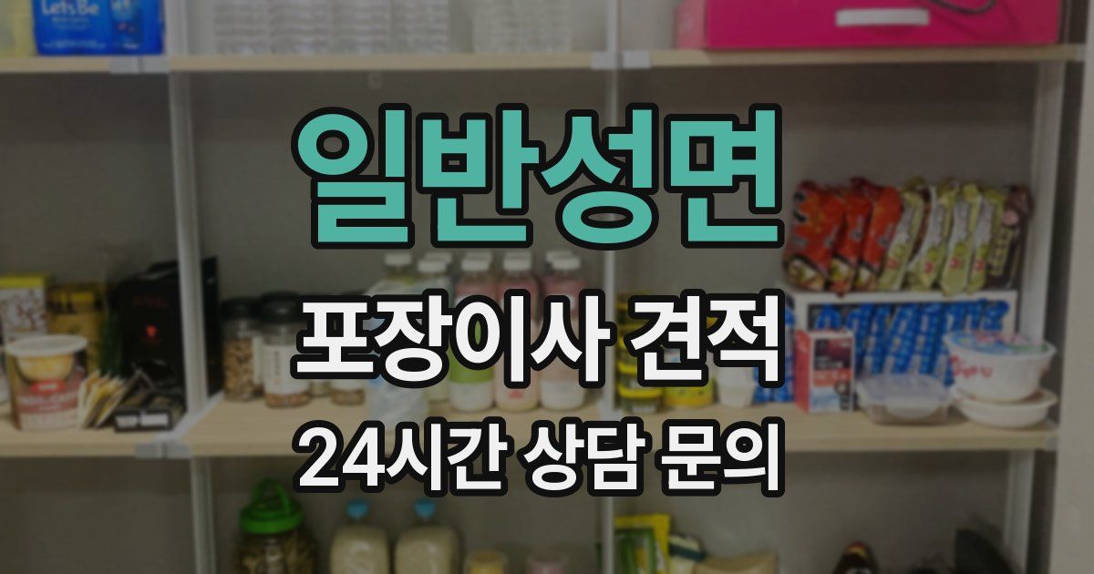 일반성면 포장이사 견적