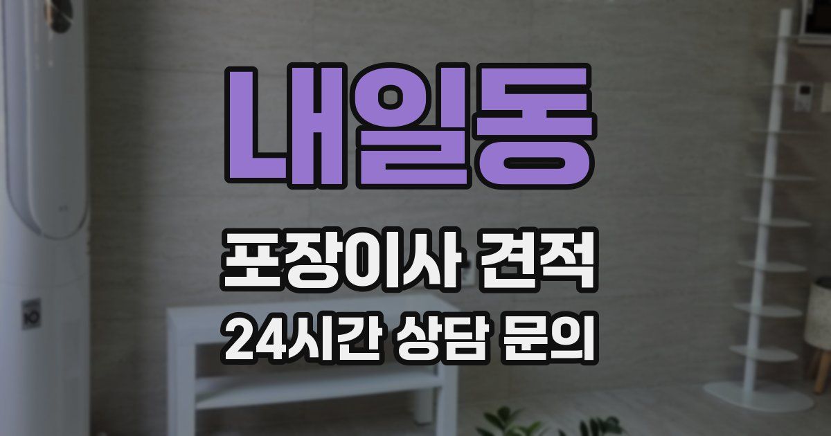 내일동 포장이사 견적