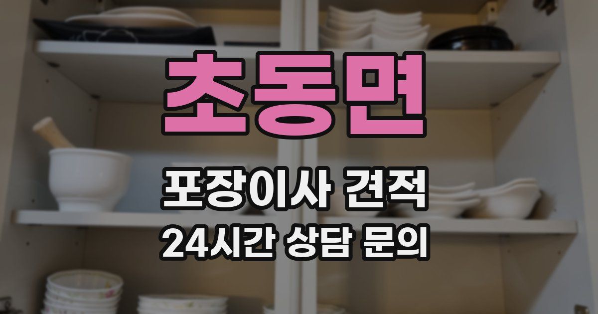 초동면 포장이사 견적