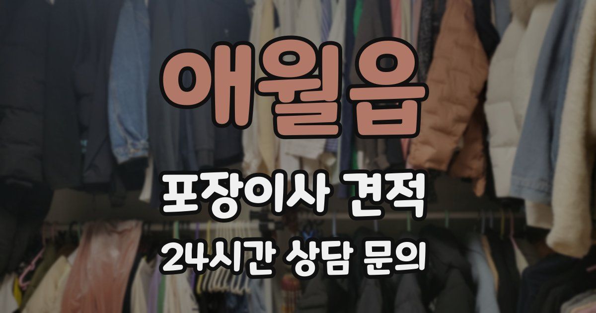 애월읍 포장이사 견적