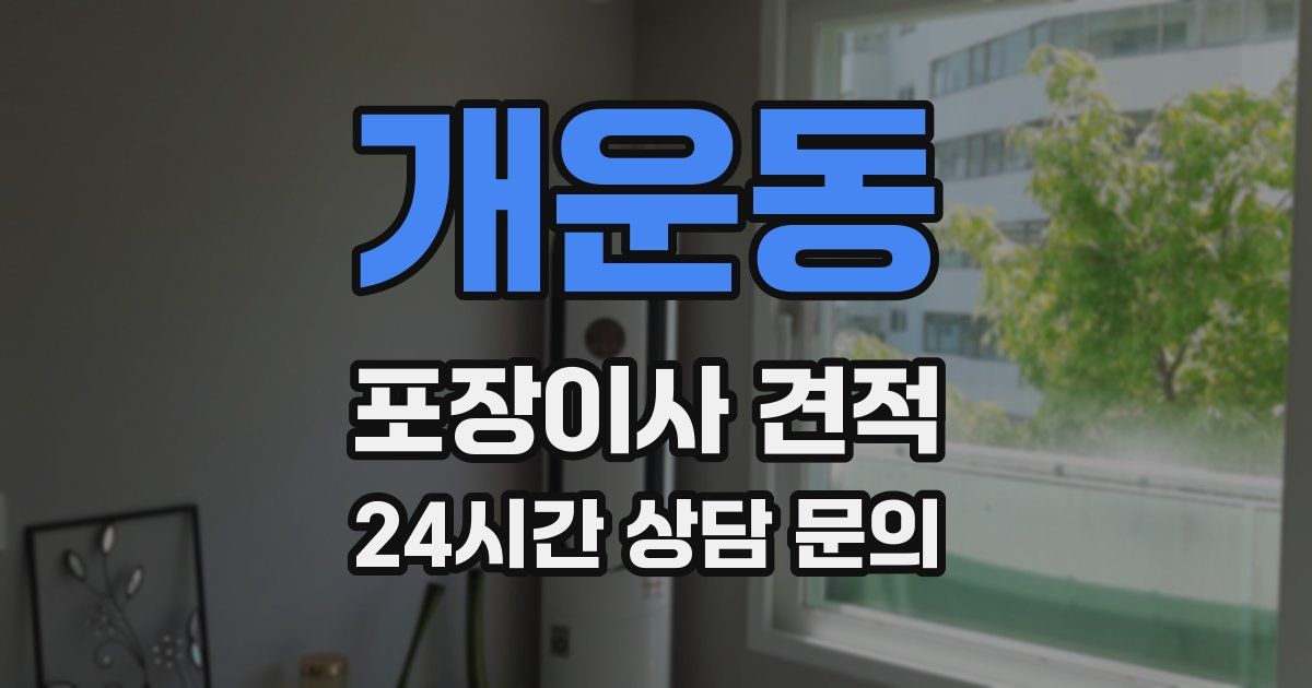 개운동 포장이사 견적