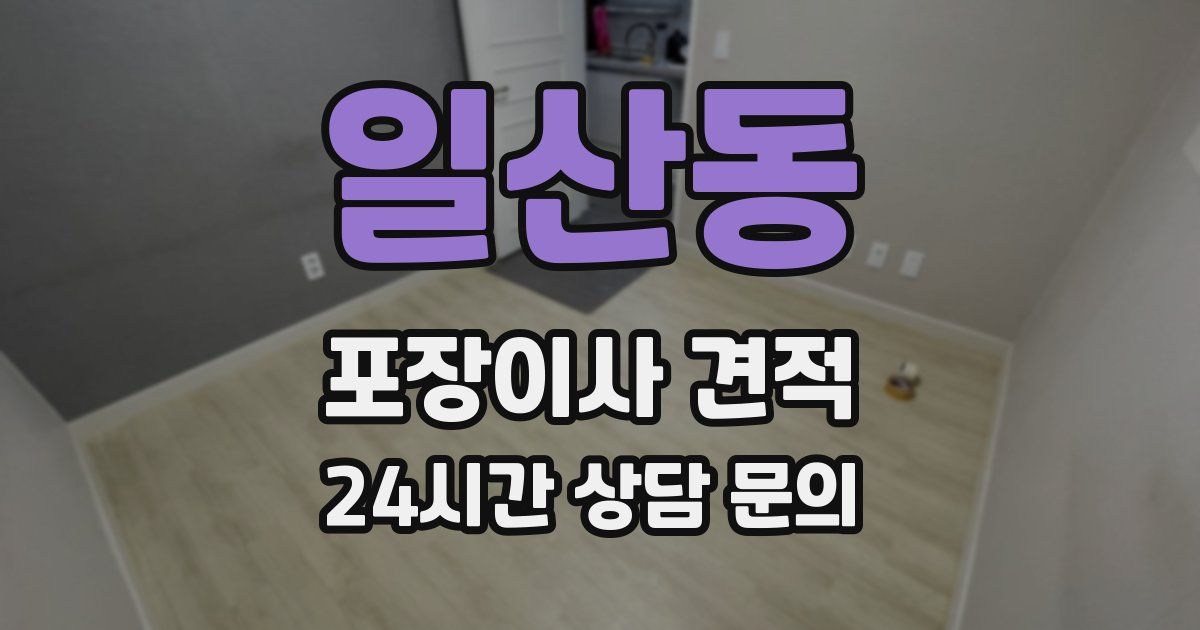 일산동 포장이사 견적