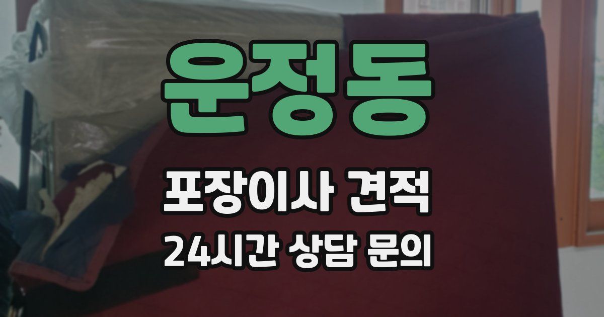 운정동 포장이사 견적