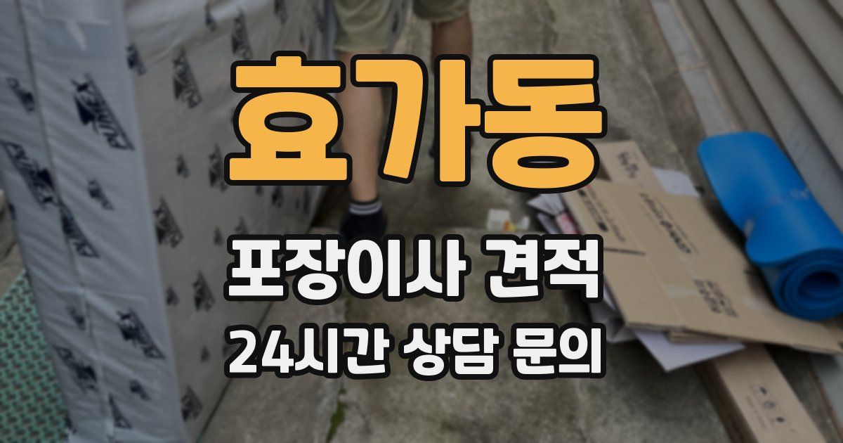 효가동 포장이사 견적