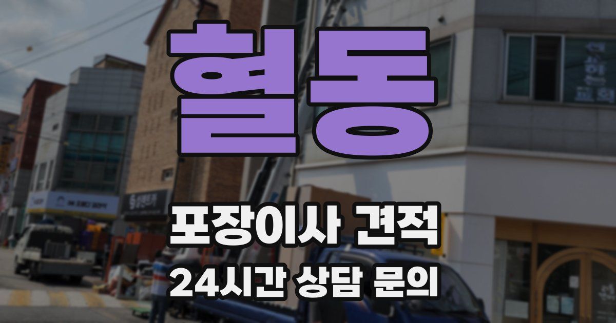 혈동 포장이사 견적