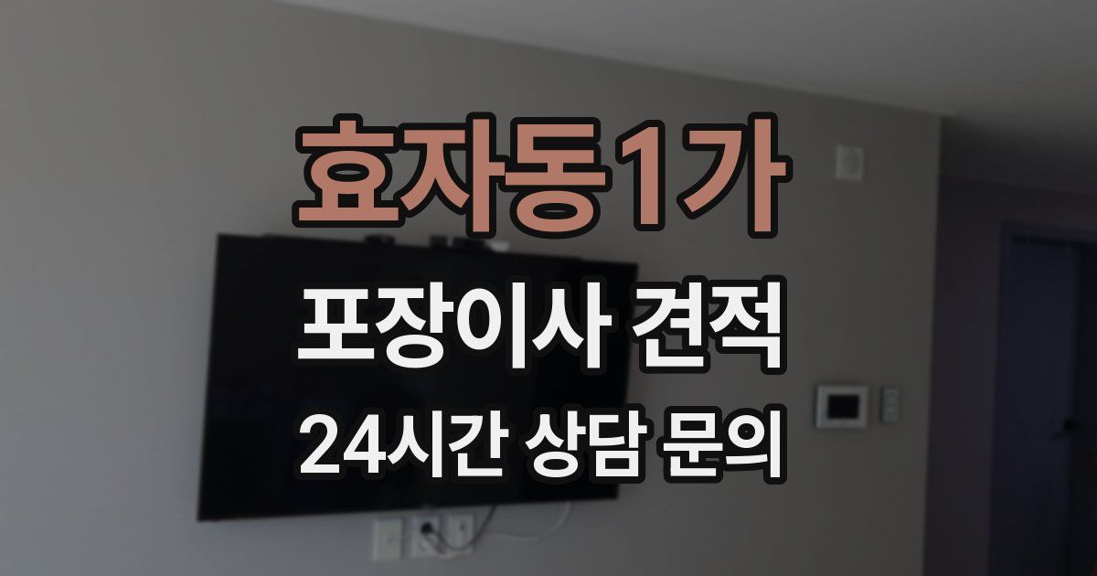 효자동1가 포장이사 견적