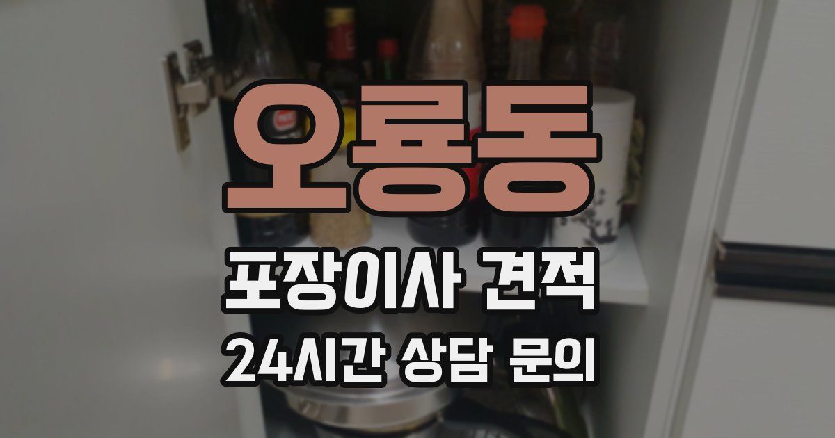 오룡동 포장이사 견적