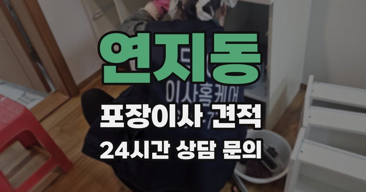 연지동 포장이사 견적