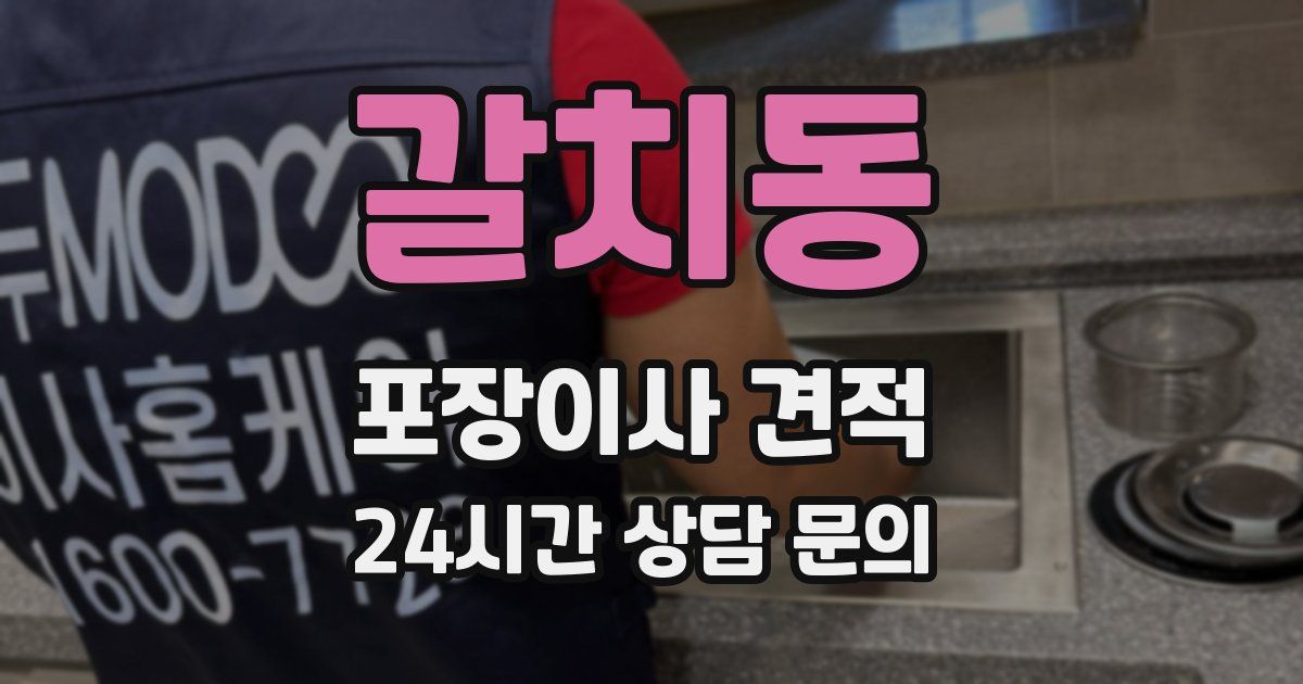 갈치동 포장이사 견적