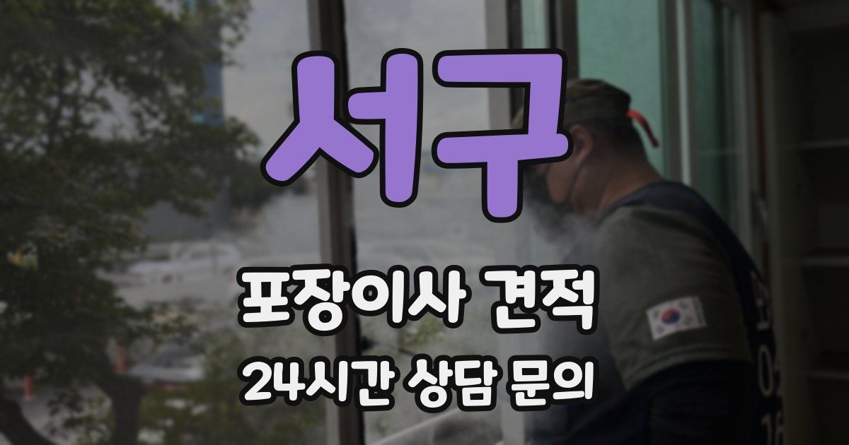 서구 포장이사 견적