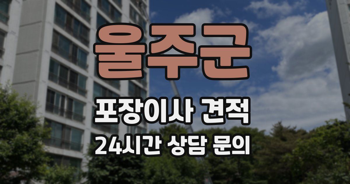 울주군 포장이사 견적