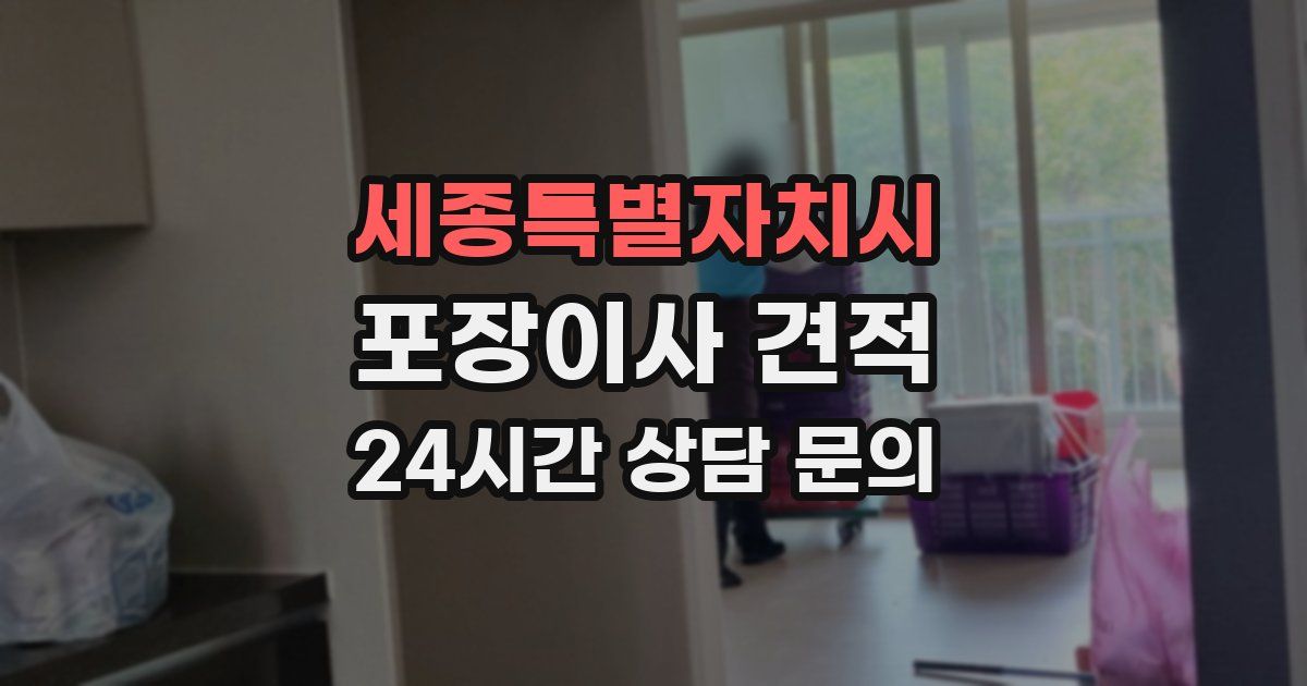 세종특별자치시 포장이사 견적