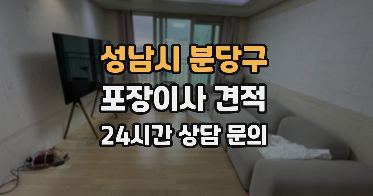 성남시 분당구 포장이사 견적