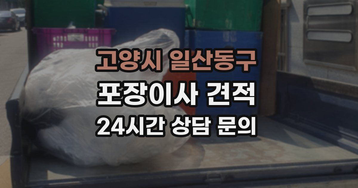 고양시 일산동구 포장이사 견적