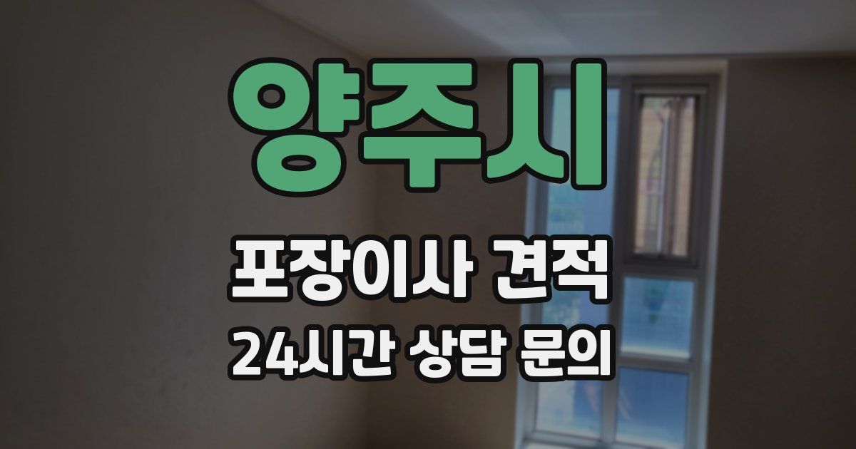 양주시 포장이사 견적