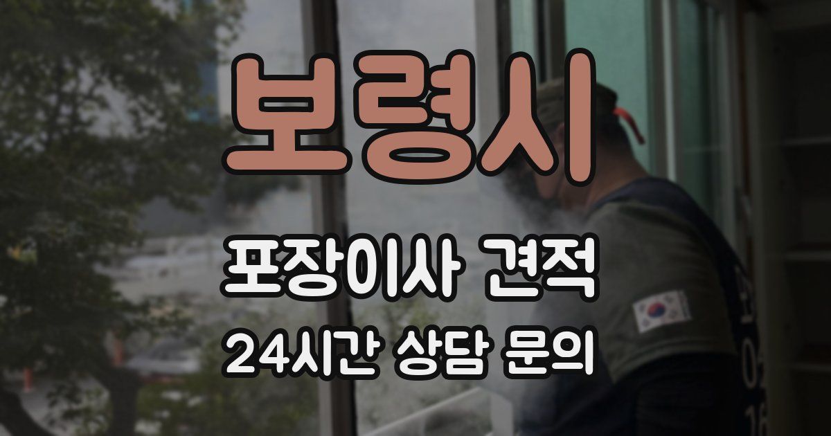 보령시 포장이사 견적