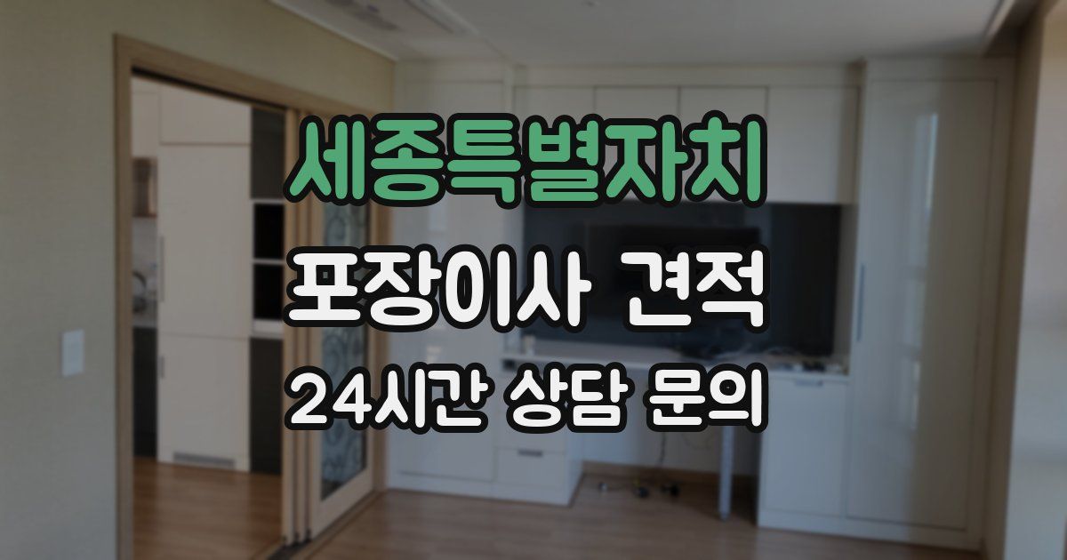 세종특별자치 포장이사 견적