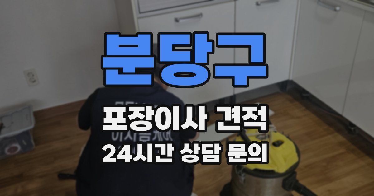 분당구 포장이사 견적