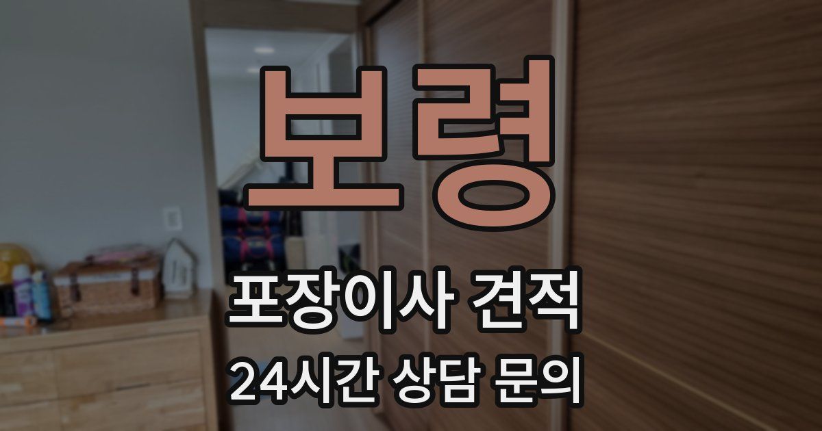 보령 포장이사 견적