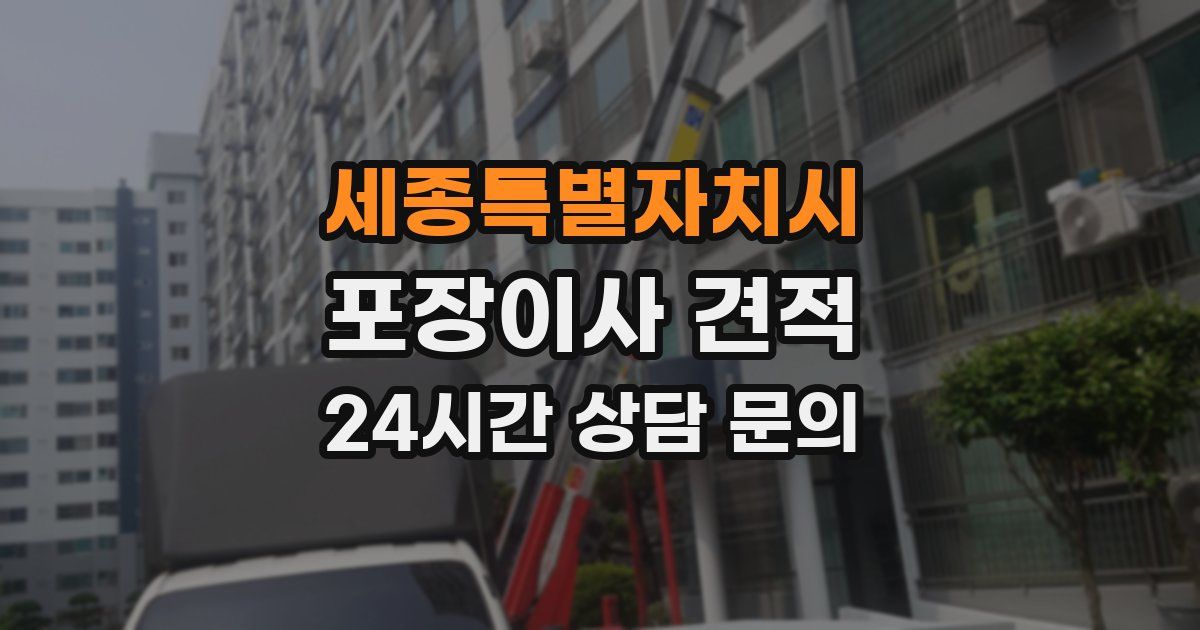 세종특별자치시 포장이사 견적