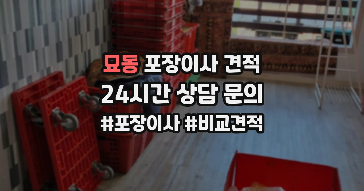 묘동 포장이사 견적