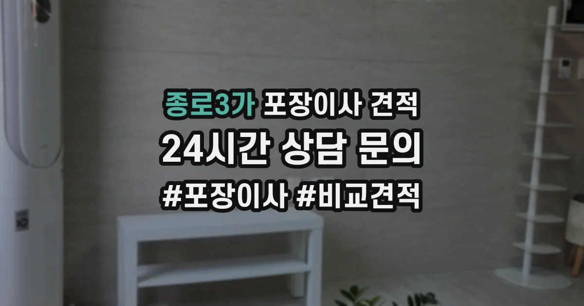 종로3가 포장이사 견적