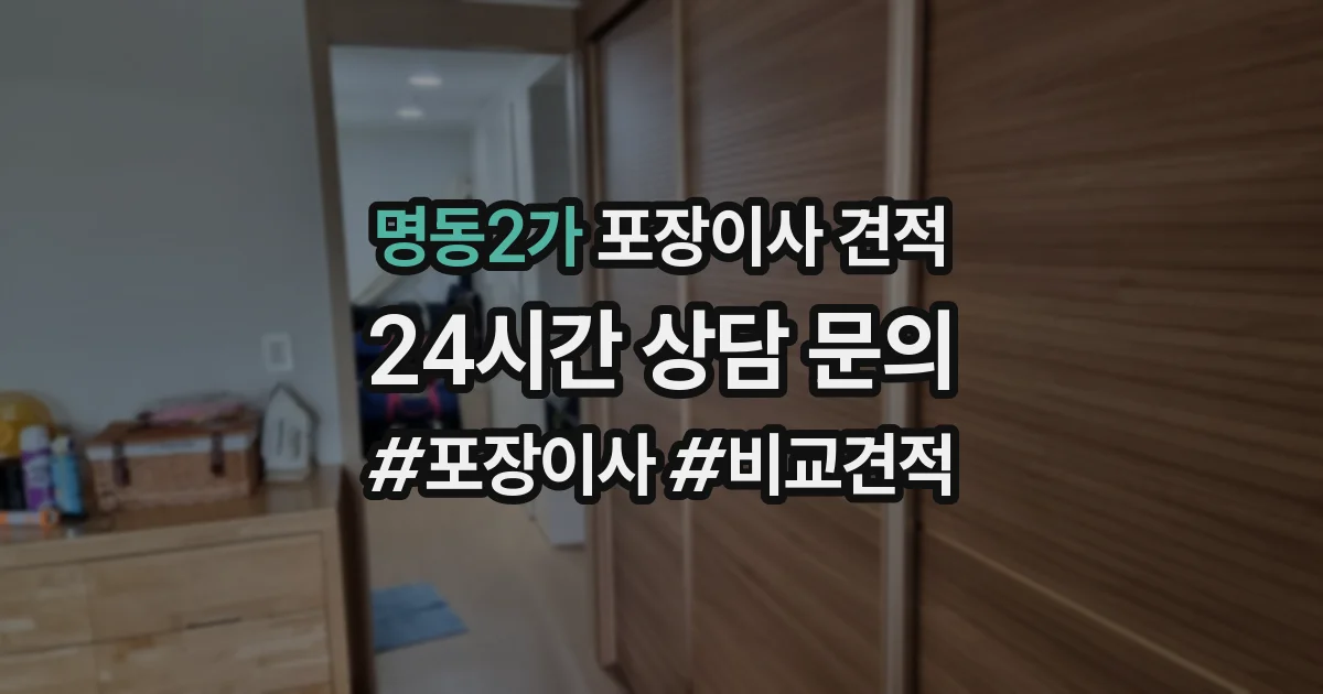 명동2가 포장이사 견적