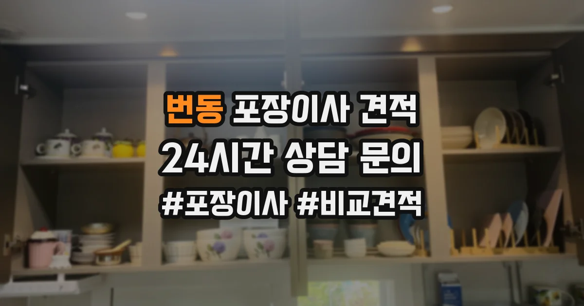 번동 포장이사 견적