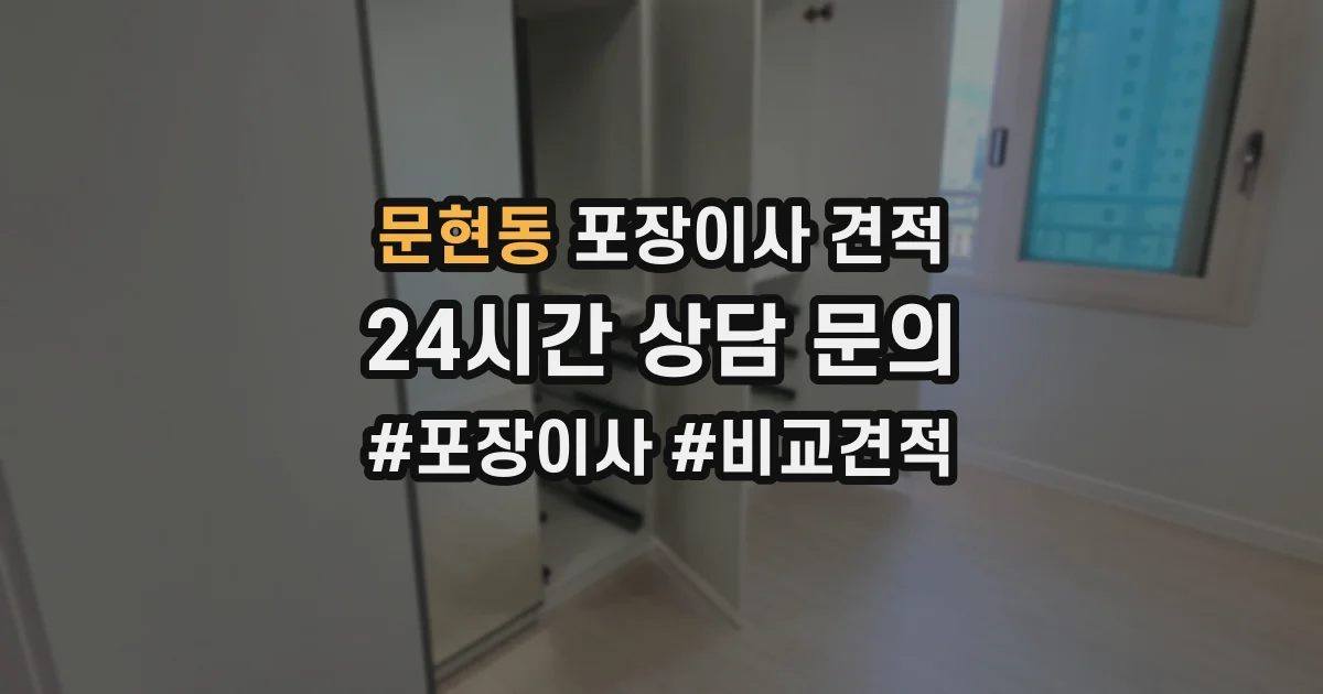문현동 포장이사 견적