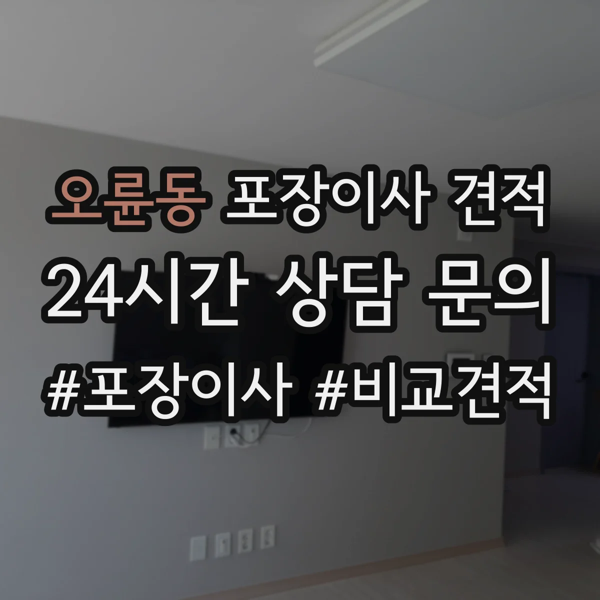 오륜동 포장이사 견적