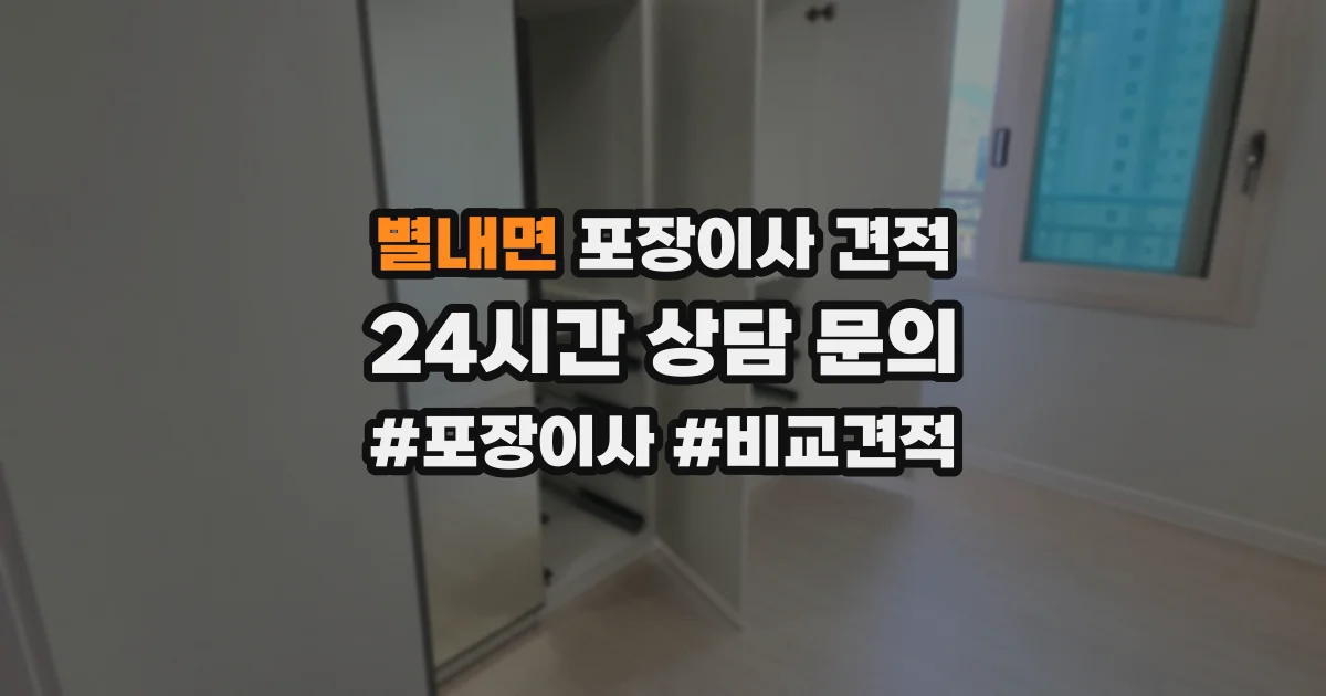 별내면 포장이사 견적