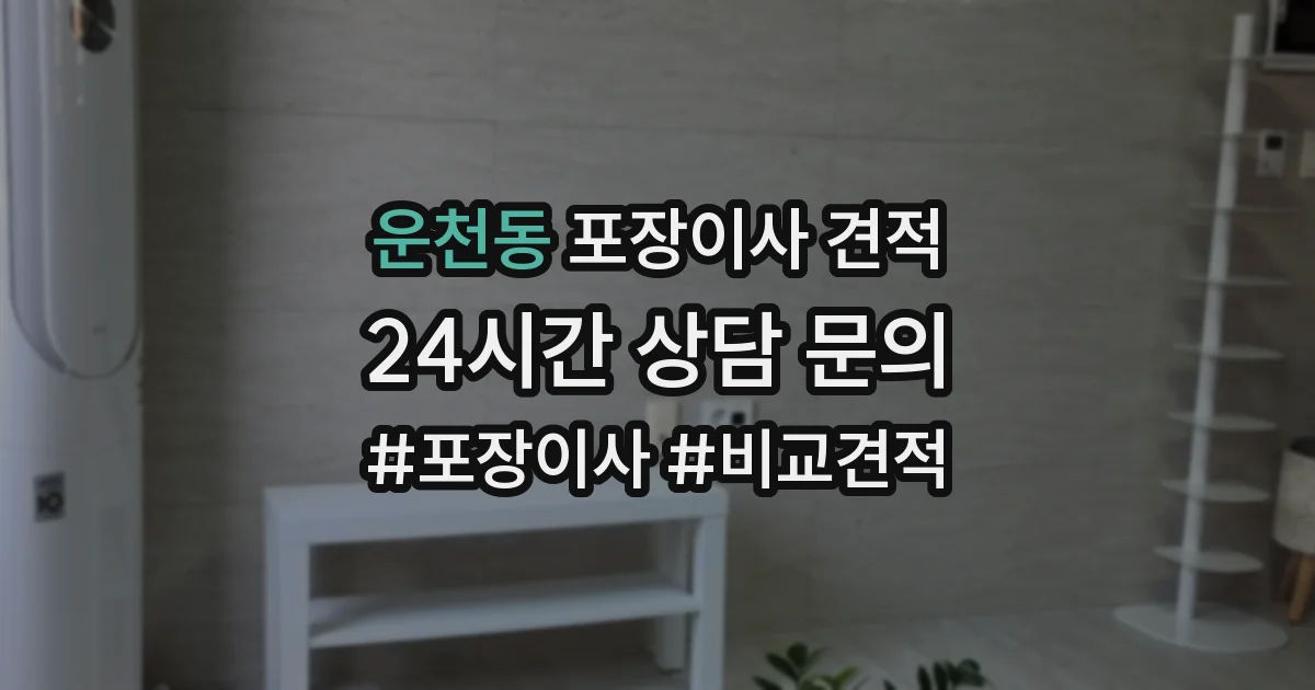 운천동 포장이사 견적