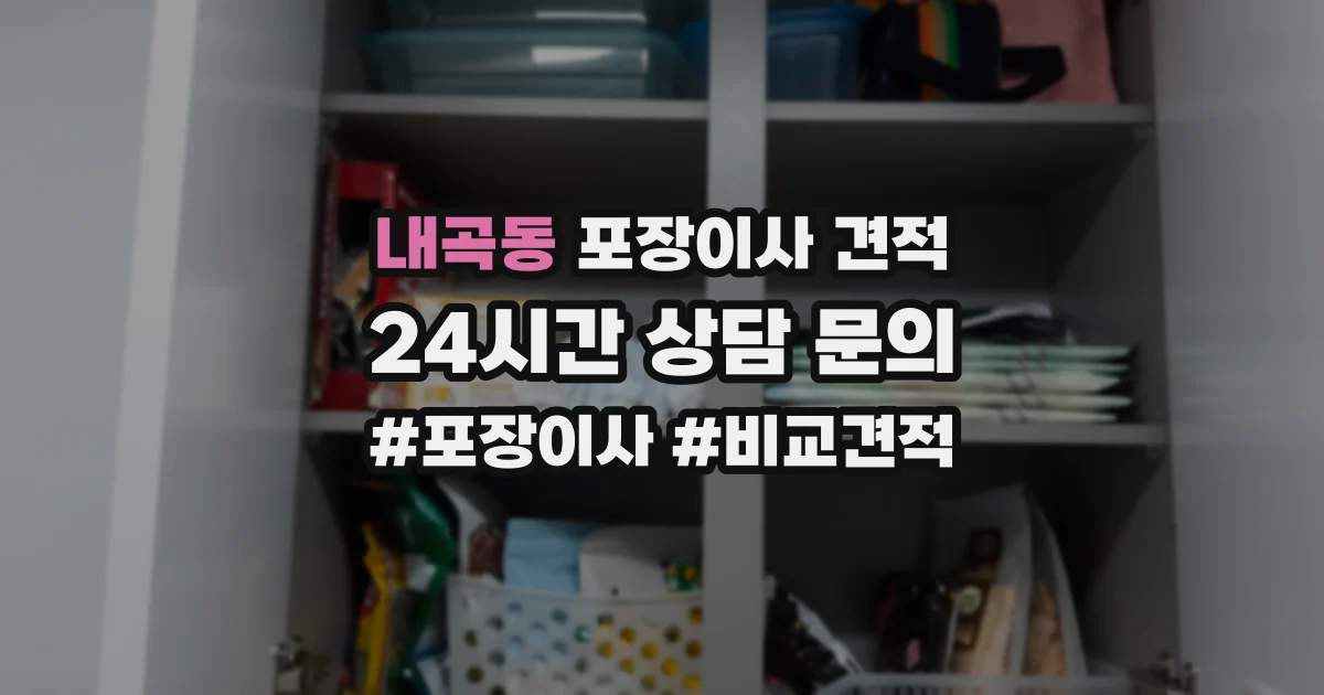 내곡동 포장이사 견적