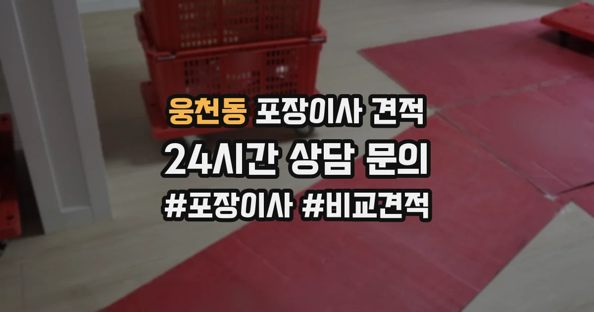 웅천동 포장이사 견적