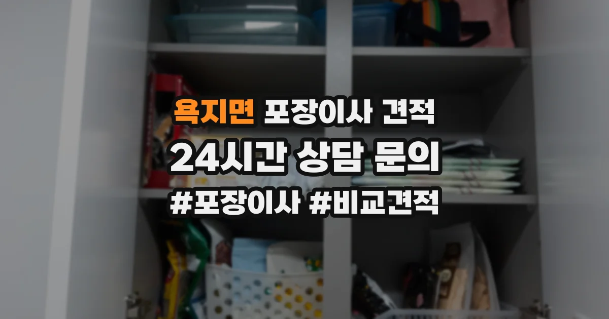 욕지면 포장이사 견적
