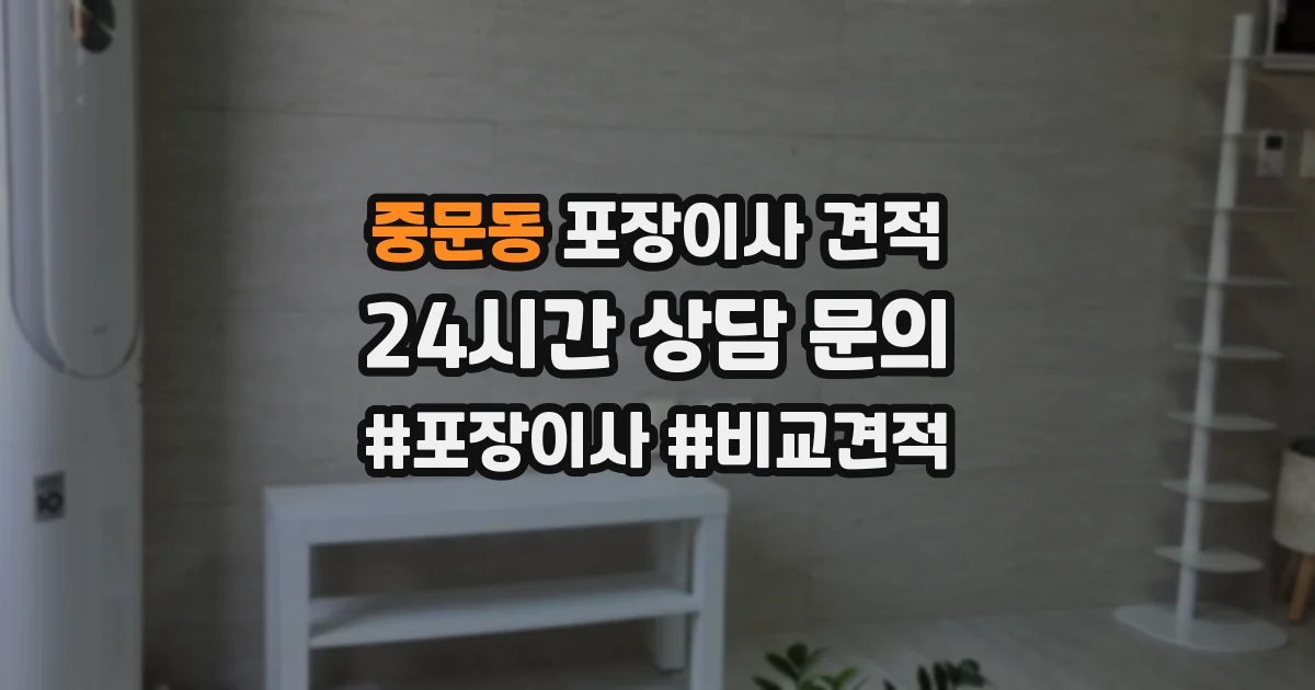 중문동 포장이사 견적