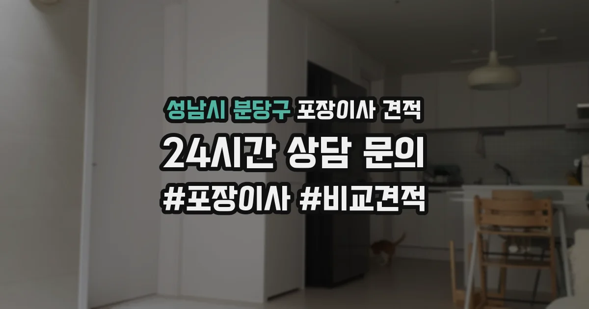 성남시 분당구 포장이사 견적